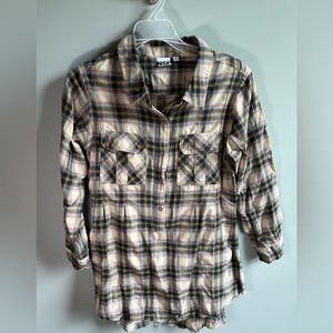 NSF Plaid Half Button Shirt